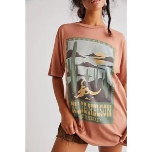 FREE PEOPLE NWOT Daydreamer Willie Nelson Tee Dress Band Tee XSmall Southwestern